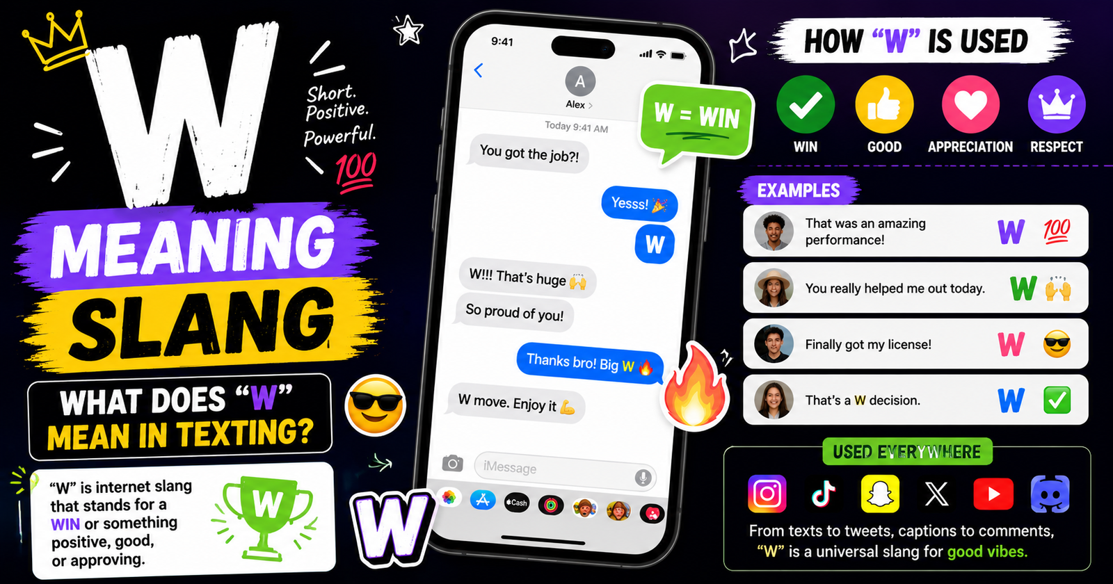 W meaning slang