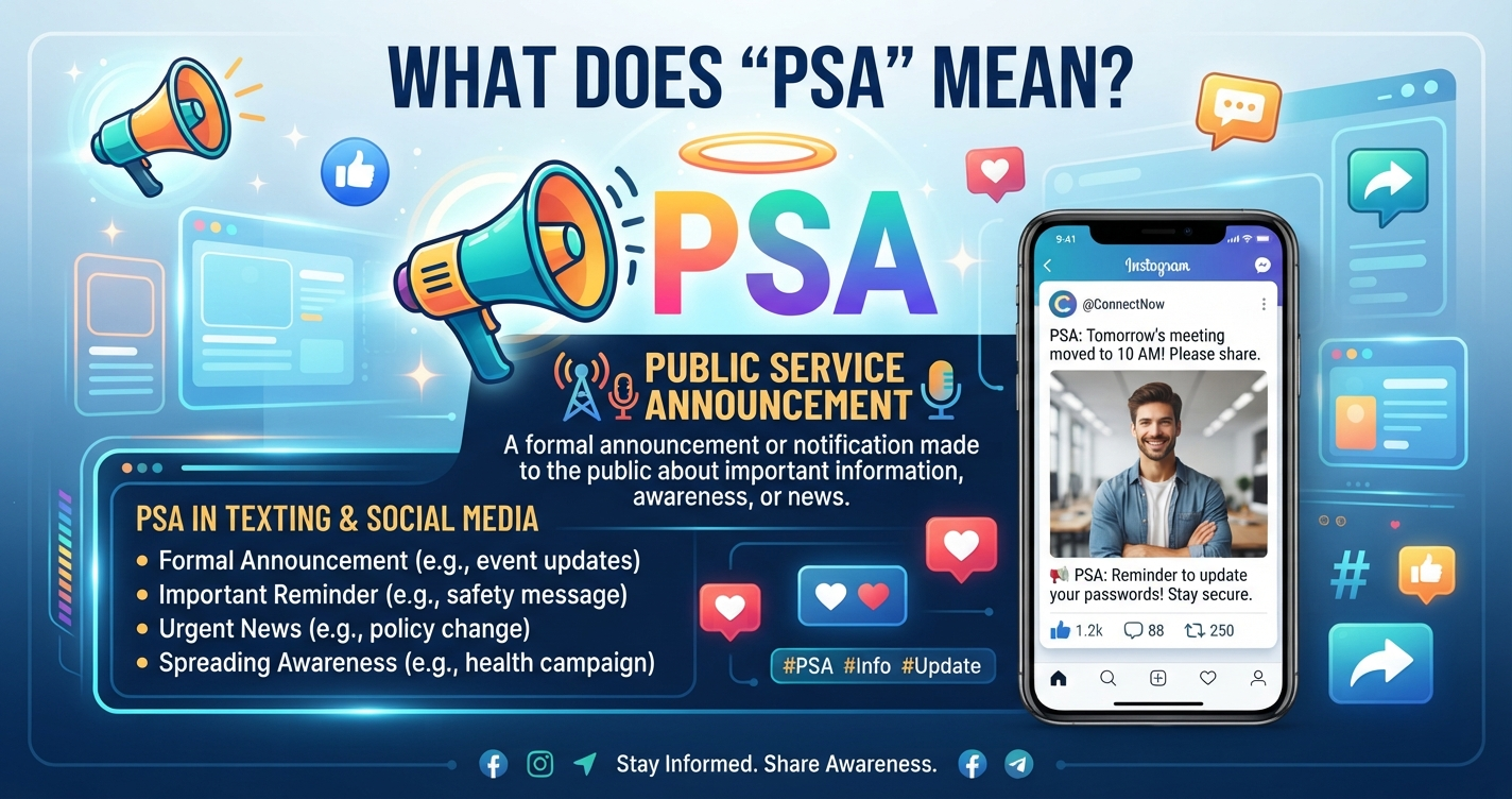 PSA Meaning Slang